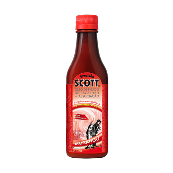 Emulsão Scott Frasco Com 200Ml Sabor Morango