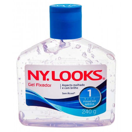 Gel Ny Looks Fixação Média Sem Álcool Com 240G
