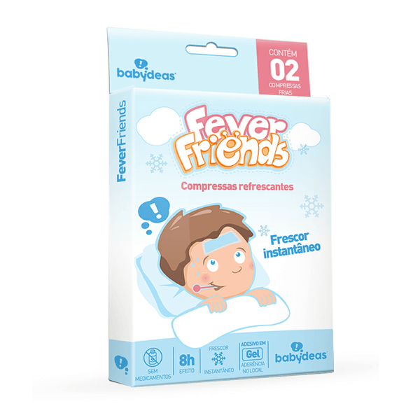 Compressas Refrescantes De Febre Baby Feverfriends 8H Com 2 Unidades