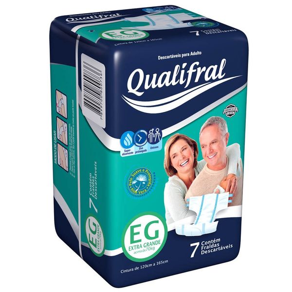 Fralda Geriátrica Qualifral Regular Eg Com 7 unidades