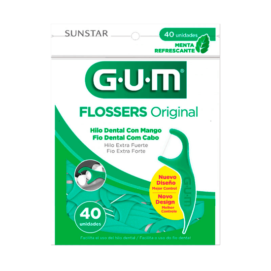 Gum Flosser Fio Dental Com Cabo C/40 unidades