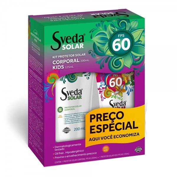Sveda Kit Protetor Solar FPS60 200ml + Kids 125ml
