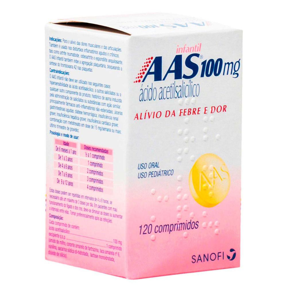 Aas Infantil 100Mg Frasco Com 120 Comprimidos | Drogafuji - drogafuji