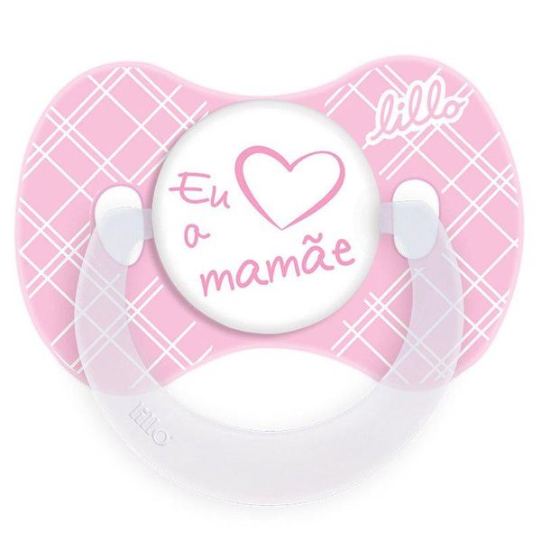 Chupeta Lillo Funny Eu Amo A Mamae Rosa Tamanho 2