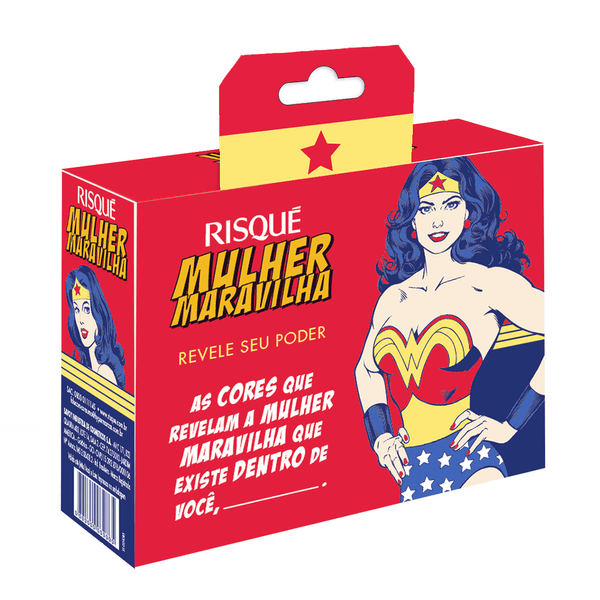 Esmalte Risqué Mulher Maravilha Kit Com 3 Esmaltes