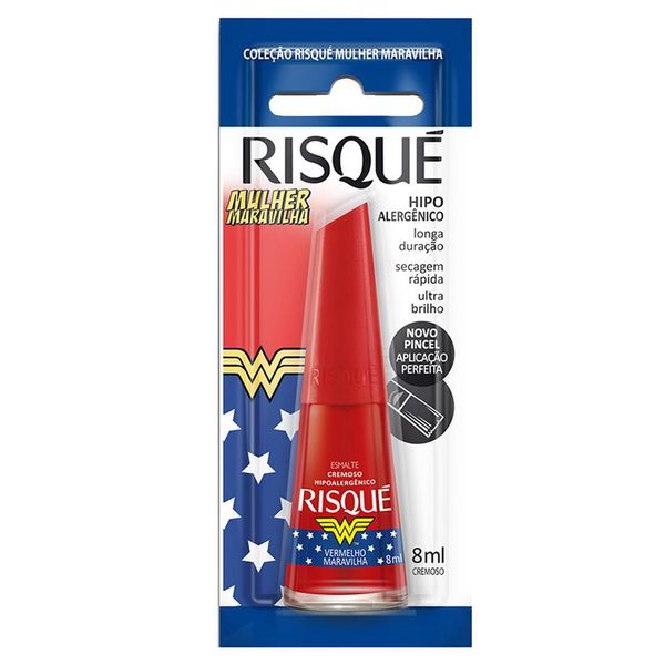 Esmalte Risqué Mulher Maravilha Vermelho Maravilha