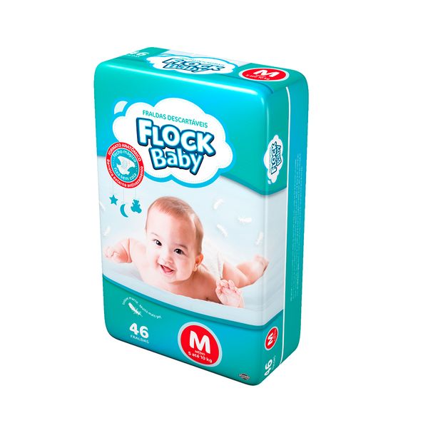 Fralda Flock Baby Mega Tamanho M com 46 Unidades