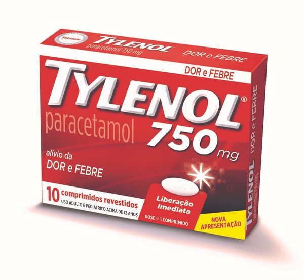 Analgésico TYLENOL<sup>®</sup> 750mg cartucho 10 comprimidos