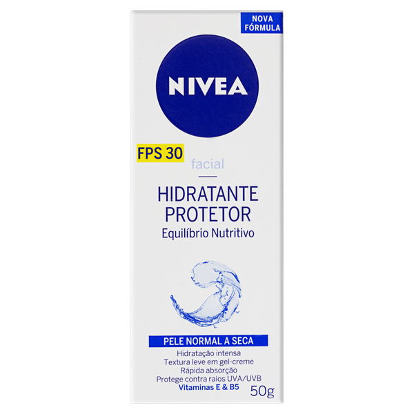 Hidratante Protetor Facial FPS 30 Nivea Equilíbrio Nutritivo Caixa 50g