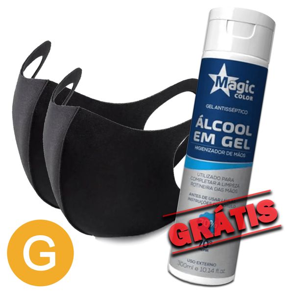 Kit 2 Máscaras Proteção Antiviral Tam.G (Grátis Alcool)
