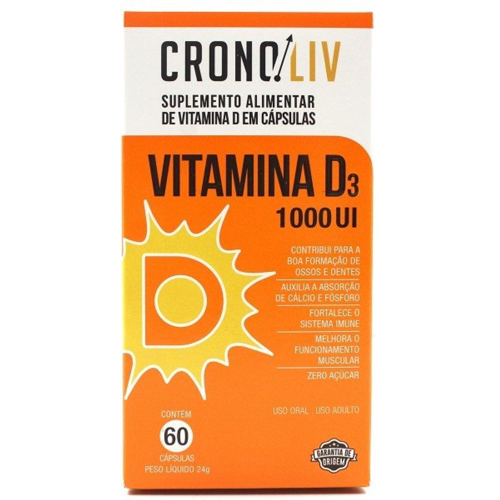Cronoliv Vitamina D3 1000Ui 60 C psulas Drogafuji Drogafuji
