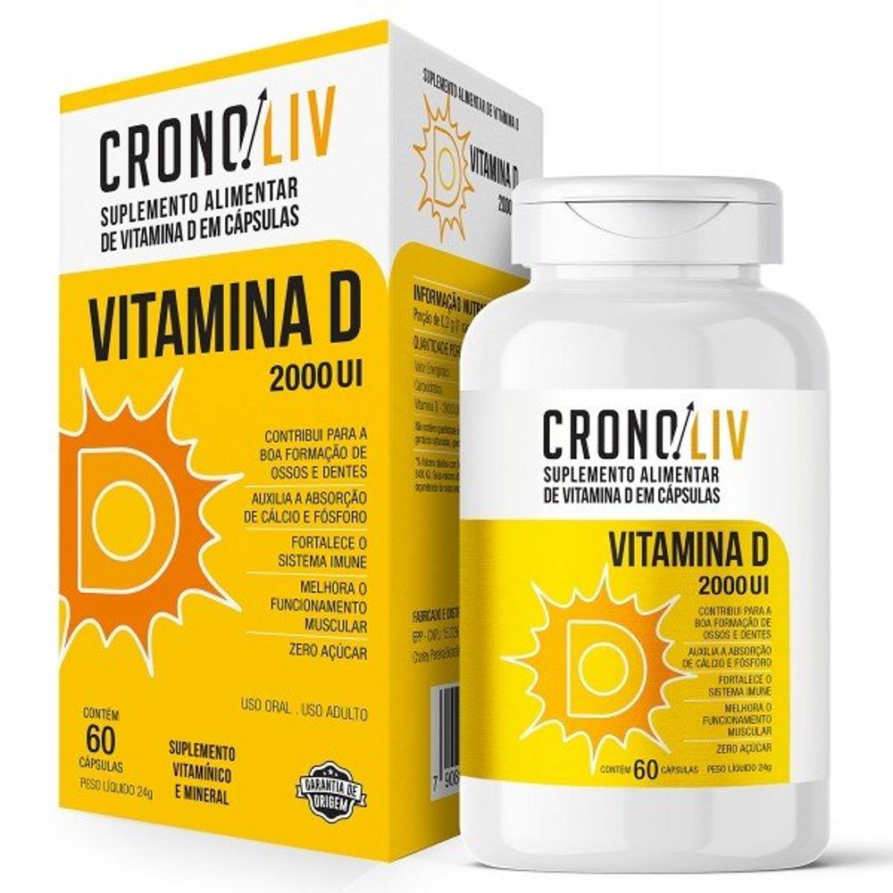Cronoliv Vitamina D3 2000Ui 60 C psulas Drogafuji Drogafuji