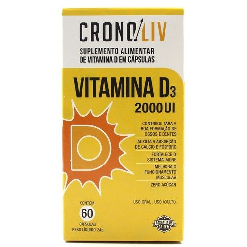 Cronoliv Vitamina D3 2000Ui 60 C psulas Drogafuji Drogafuji
