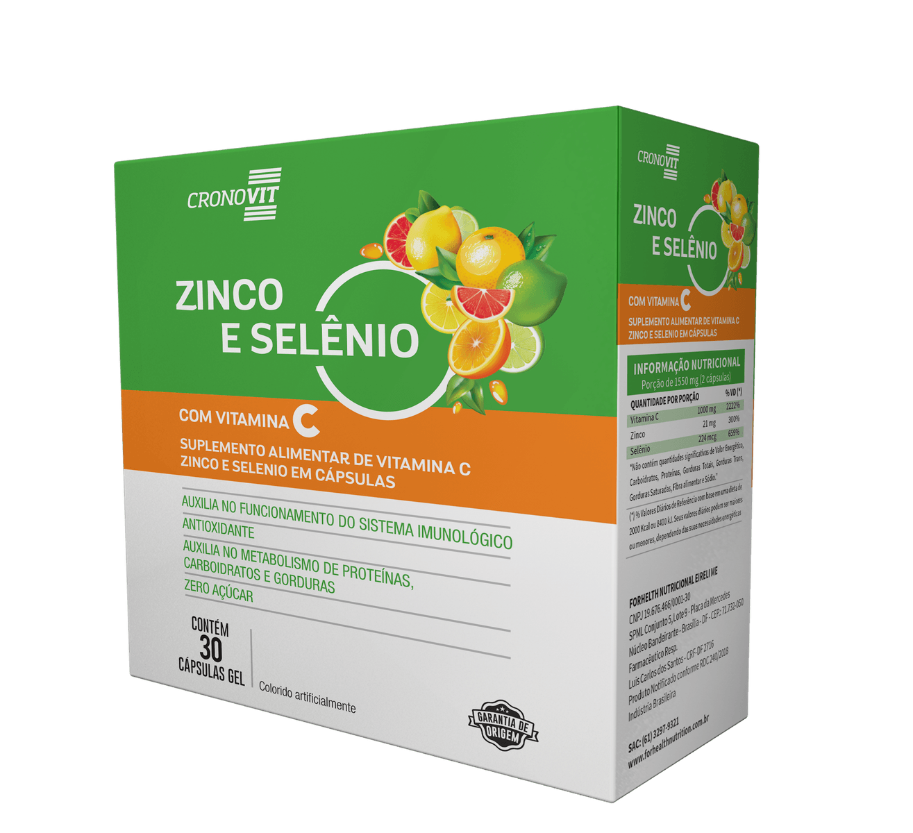 Cronovit Zinco E Selênio Caixa Com 30 Cápsulas Gel