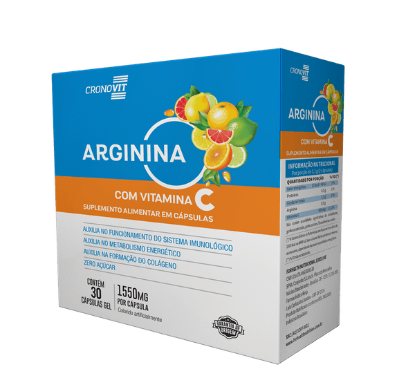 Cronovit Arginina Com Vitamina C 1550mg 30 Cápsulas