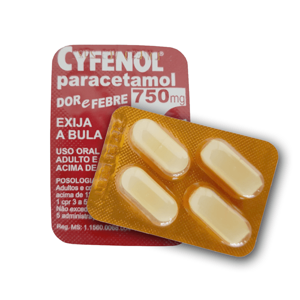 Cyfenol (Paracetamol) 750mg 4 Comprimidos Cifarma