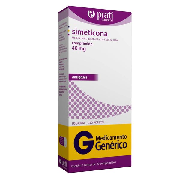Simeticona 40mg 20 comprimidos Prati-Donaduzzi