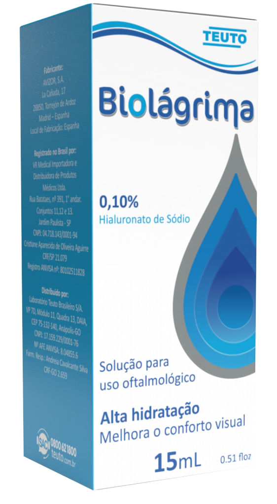 Biolágrima 0,10% 1 frasco gotejador 15mL
