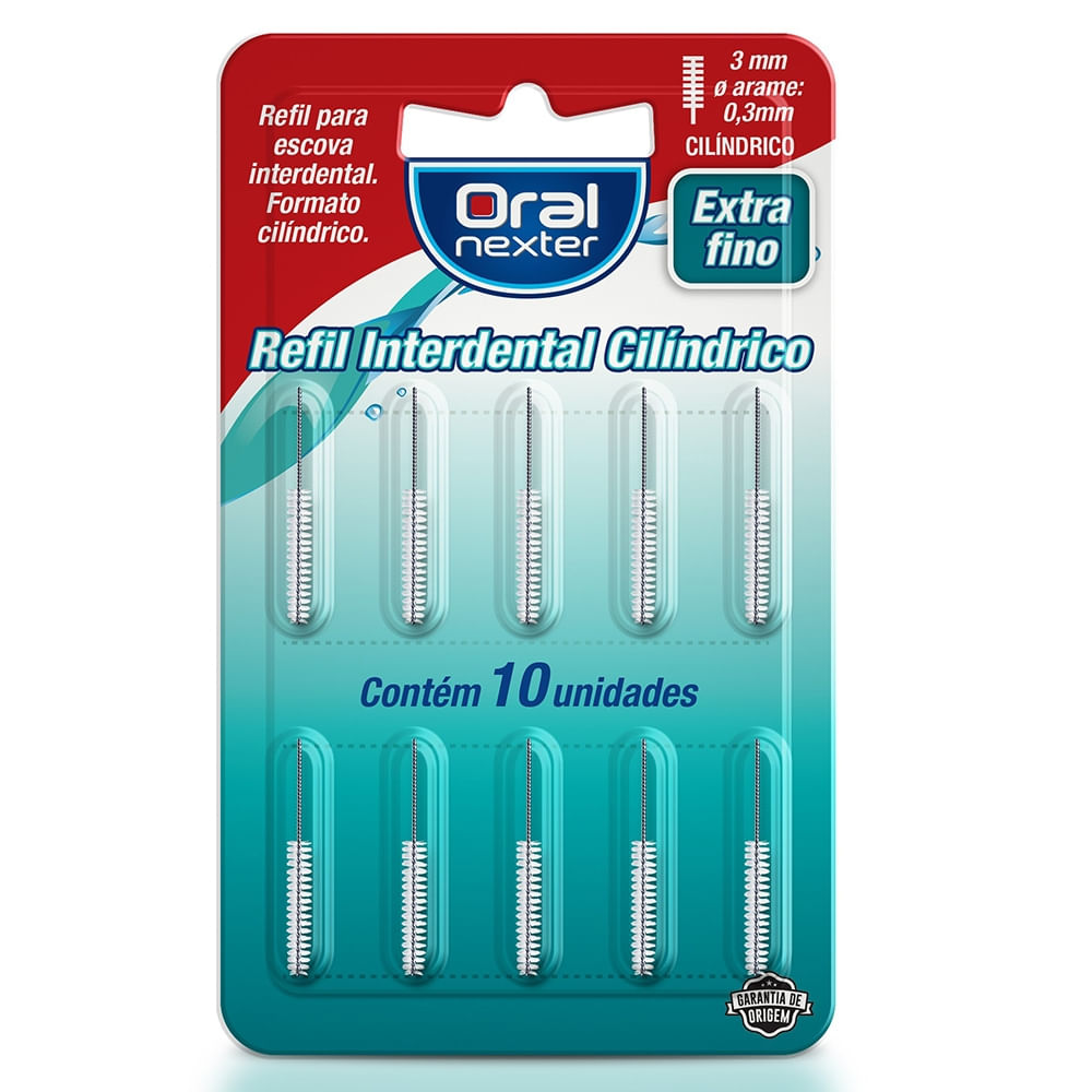 Refil Interdental Cilíndrico Oral Nexter Extrafino Com 10 Unidades