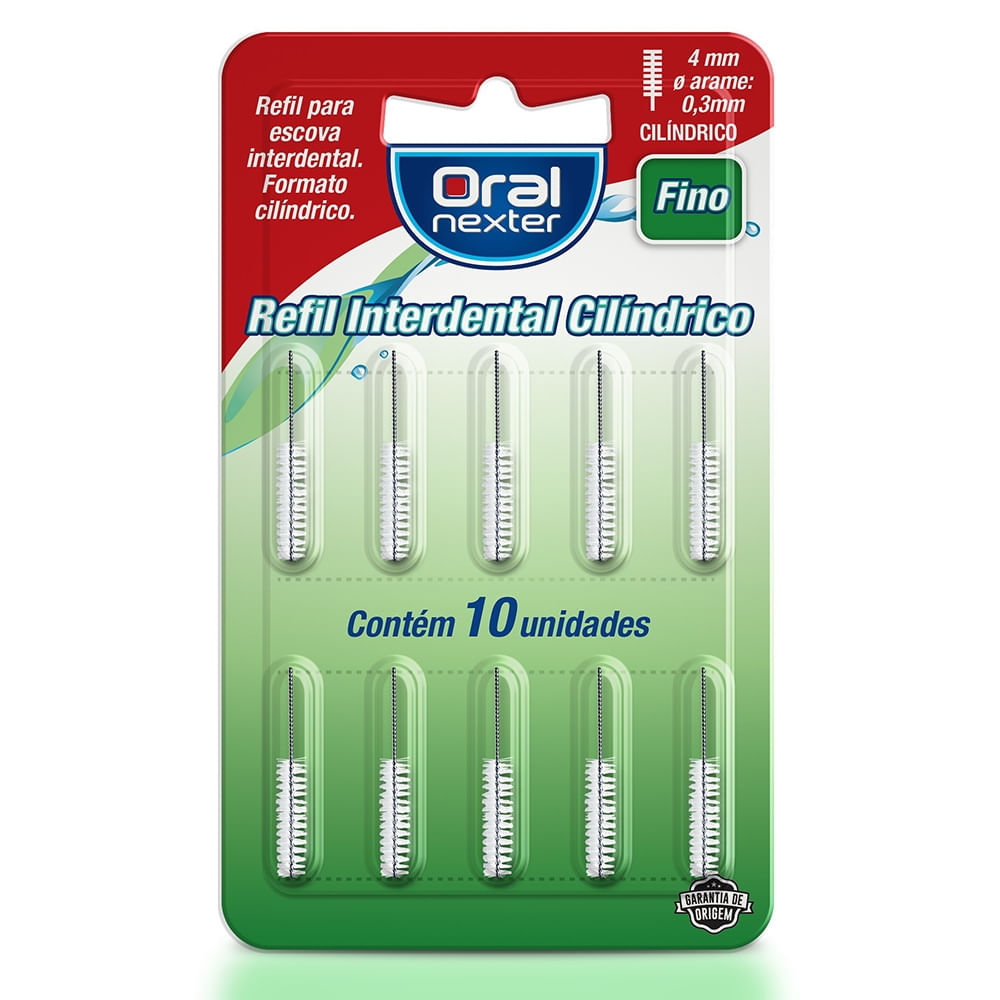 Refil Interdental Cilíndrico Oral Nexter Fino Com 10 Unidades