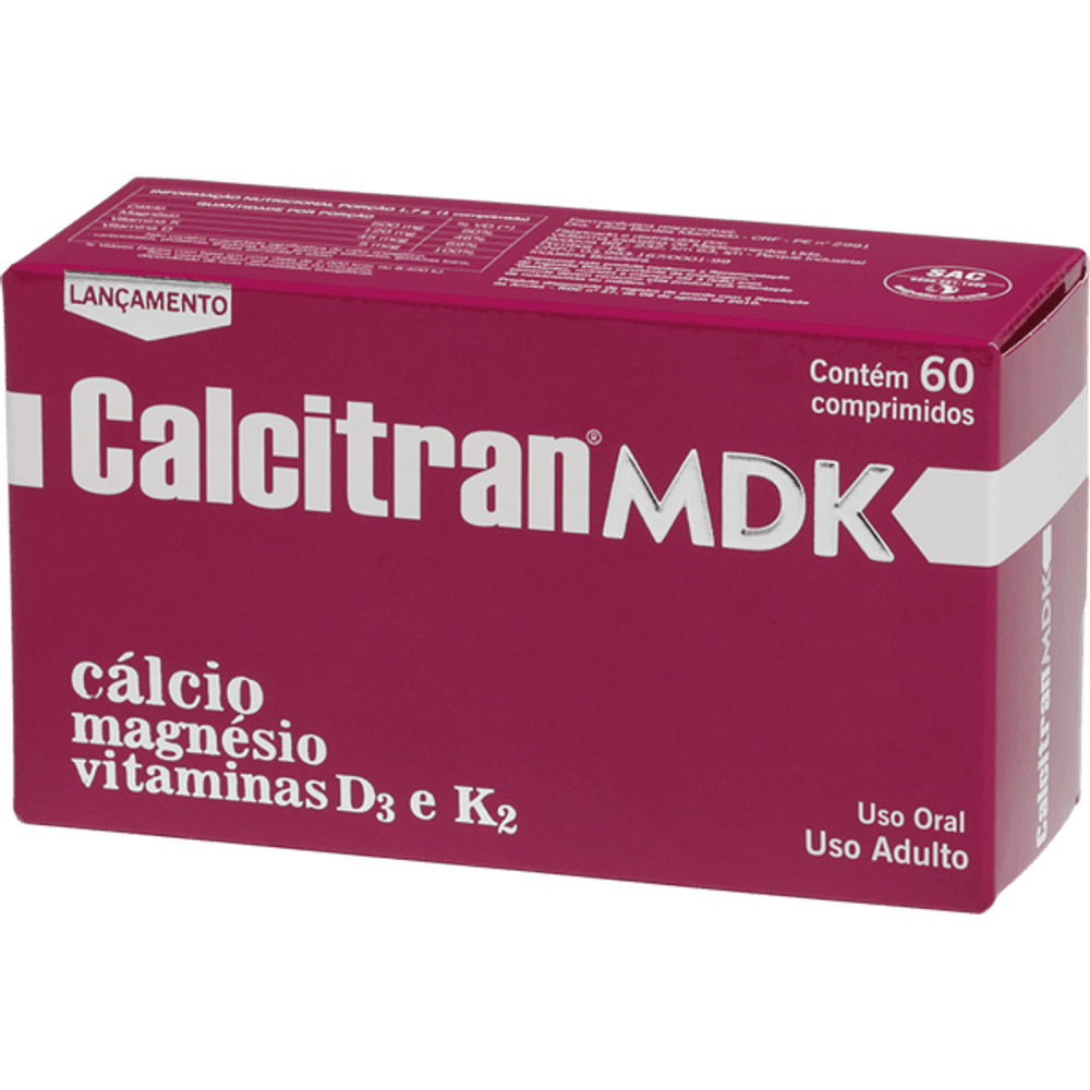 Suplemento Vitamínico Calcitran MDK 60 comprimidos | Drogafuji - drogafuji