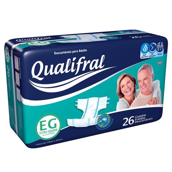 Fralda Geriátrica Tamanho EG 26 Unidades Qualifral