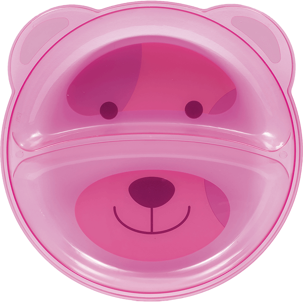 Buba Prato C/Divisoria Ursinho Rosa