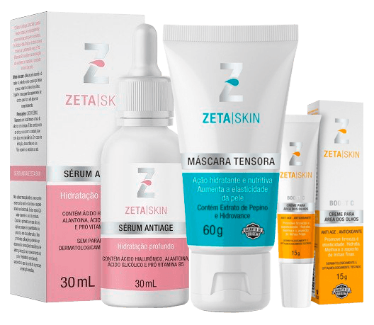 Kit Zeta Skin Máscara Tensora 60g + Boost C Área dos Olhos 15g + Sérum Antiage 30ml