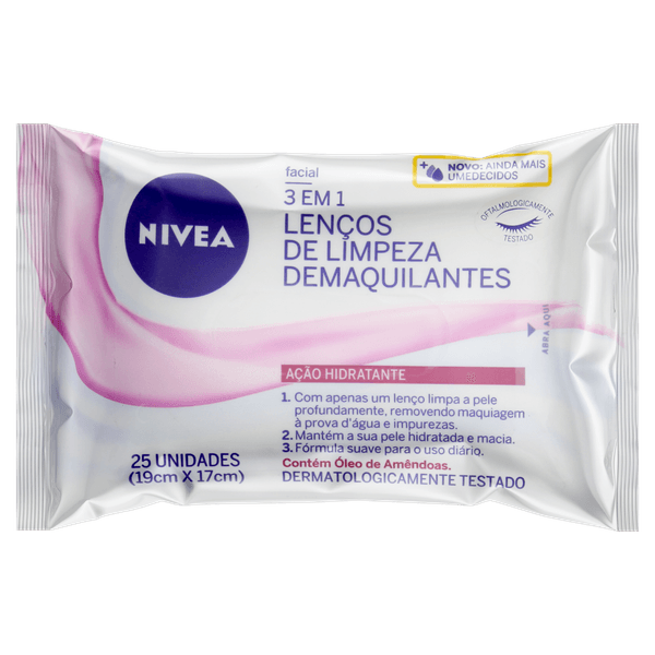 Nivea Lencos Limpeza Rosa 3Em1 25Und.