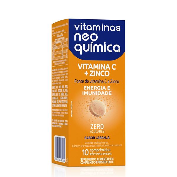 Vitaminas Neo Química C + Zinco Eferv 10 Comprimidos