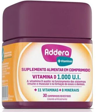 Vitamina D Addera 1.000UI +Vitaminas com 30 comprimidos