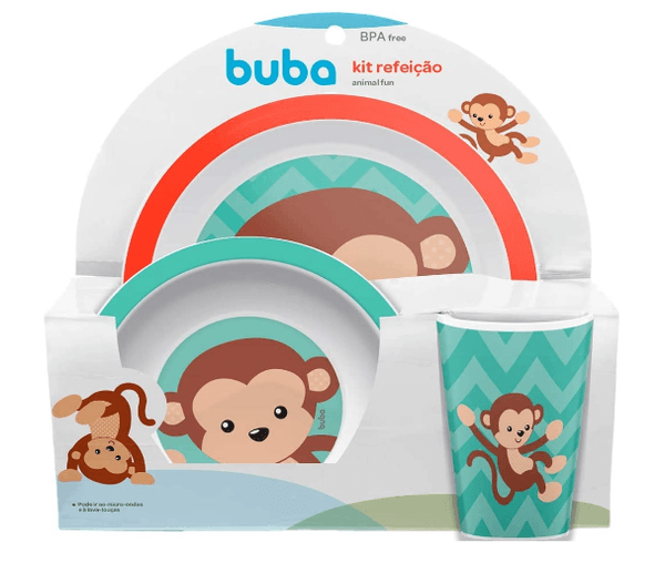 Kit Refeição Animal Fun Macaco Buba