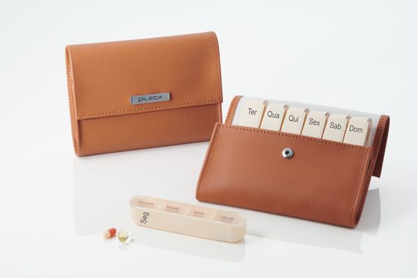Pilbox Liberty Porta Comprimido Semanal Caramelo