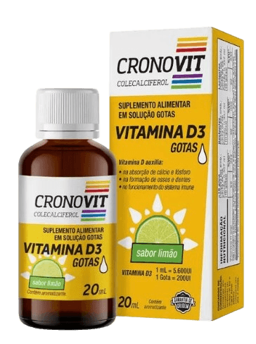 Vitamina D3 Gotas Cronovit Sabor Limão 20ml