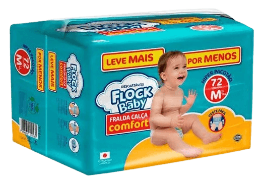 Fralda Flock Baby Pants Comfort Hiper Tamanho M com 72 Unidades