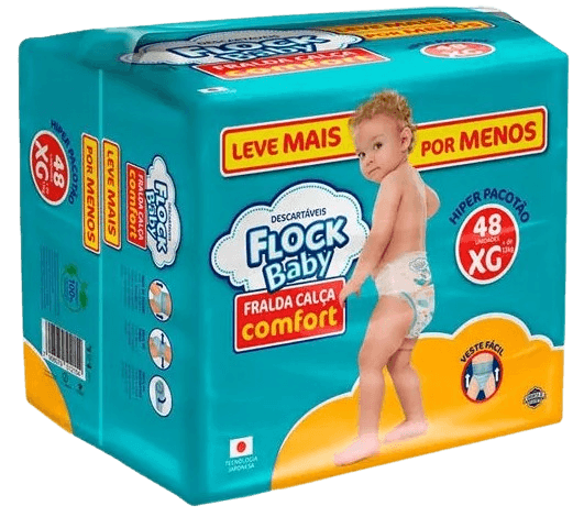 Fralda Flock Baby Pants Comfort Hiper Tamanho XG Com 48 Unidades